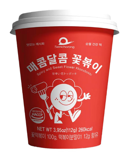 SEMCHORONG Spicy and Sweet Flower Kkoccbokki / Tteokbokki w sosie słodko-pikantnym w kubku 112g